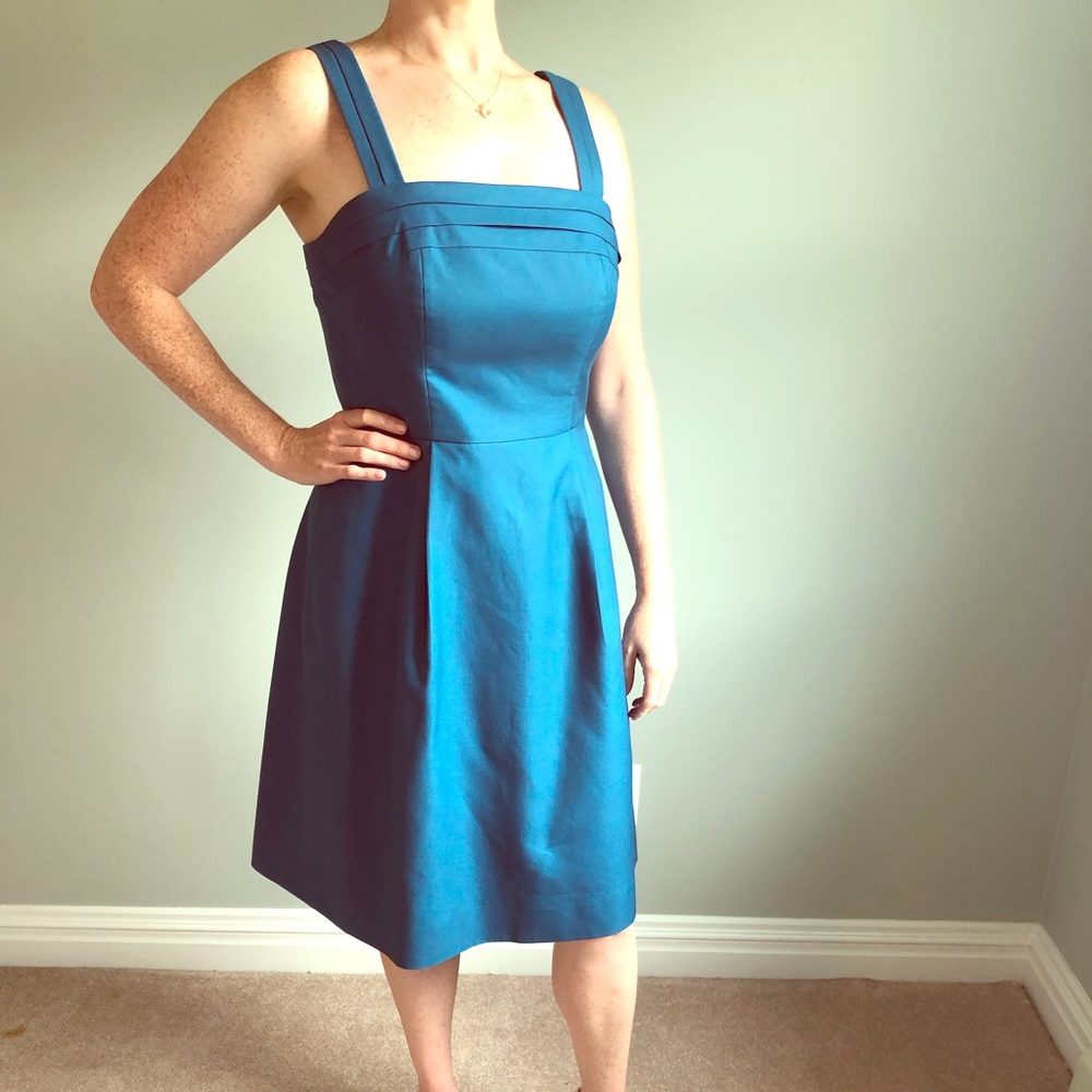 J Crew Marie Cotton Cady Dress - Cadet Blue